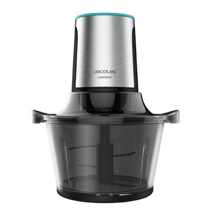 Cecotec Picadora De Carne Y Verduras Eléctrica Chopbeat 1500 Titanblack Glass. 600 W 4 Cuchillas De Titanio Negro Bol De_0