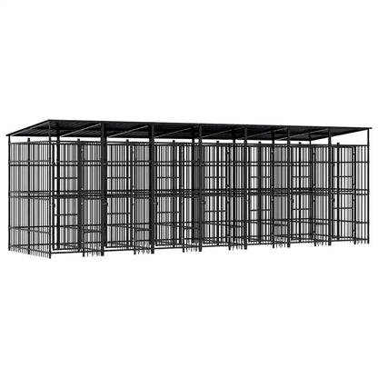 Perrera De Exterior Con Techo De Acero 12,9 M²_0