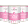 Pack de 3 botes Colágeno Beauty Viteba 330g x 3 - SIN sabor NI olor - Ácido Hialurónico, Vit. C y Zinc