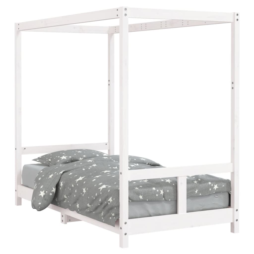 Vidaxl Estructura De Cama Para Niños Madera De Pino Blanco 80x160 Cm_0