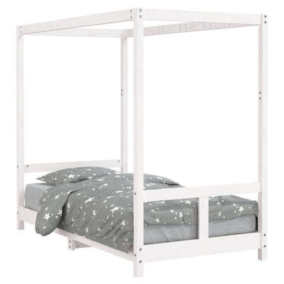 Vidaxl Estructura De Cama Para Niños Madera De Pino Blanco 80x160 Cm_0