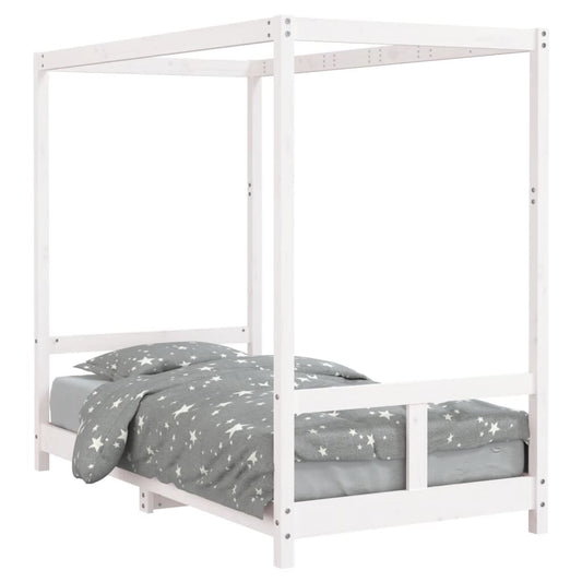 Vidaxl Estructura De Cama Para Niños Madera De Pino Blanco 80x160 Cm_0