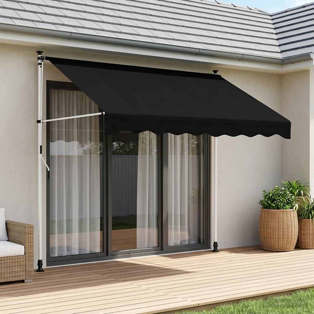 Toldo Retráctil Manual Negro 400 Cm_1