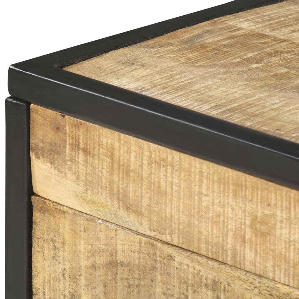 Mesa De Centro De Madera Maciza De Mango 70x50x33 Cm_4