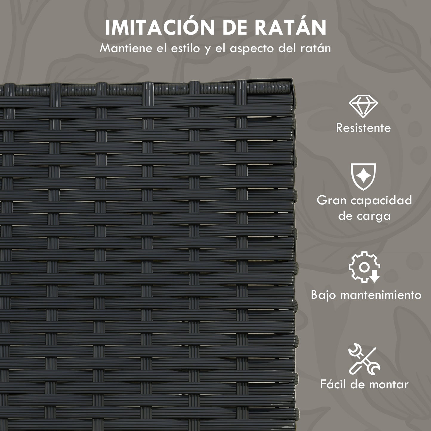 Outsunny Conjunto De Muebles De Jardín De Ratán Sintético De 5 Piezas Negro_4