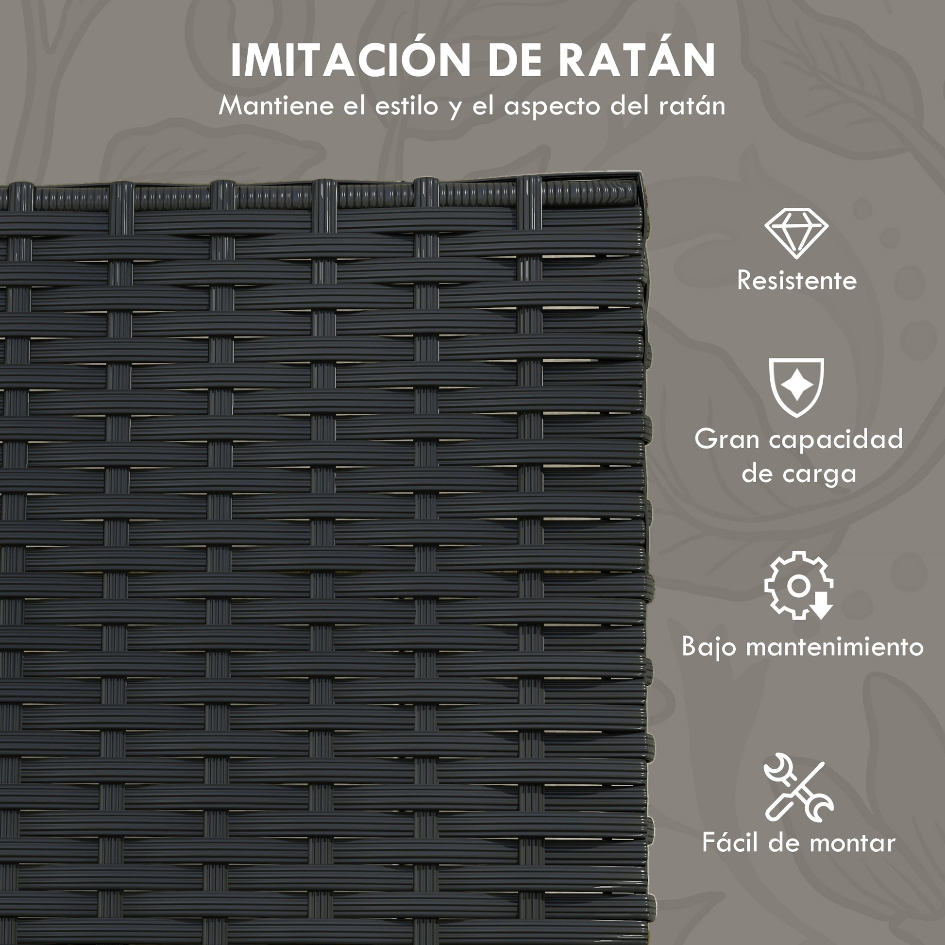 Outsunny Conjunto De Muebles De Jardín De Ratán Sintético De 5 Piezas Negro_4
