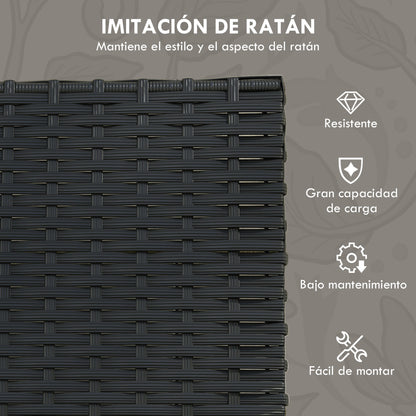 Outsunny Conjunto De Muebles De Jardín De Ratán Sintético De 5 Piezas Negro_4