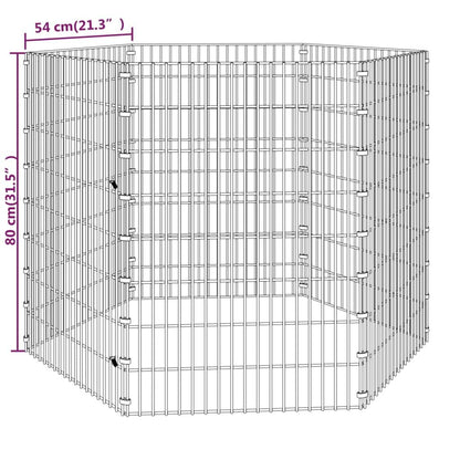 Vidaxl Recinto Animales Corral 6 Paneles Hierro Galvanizado 54x80 Cm_2