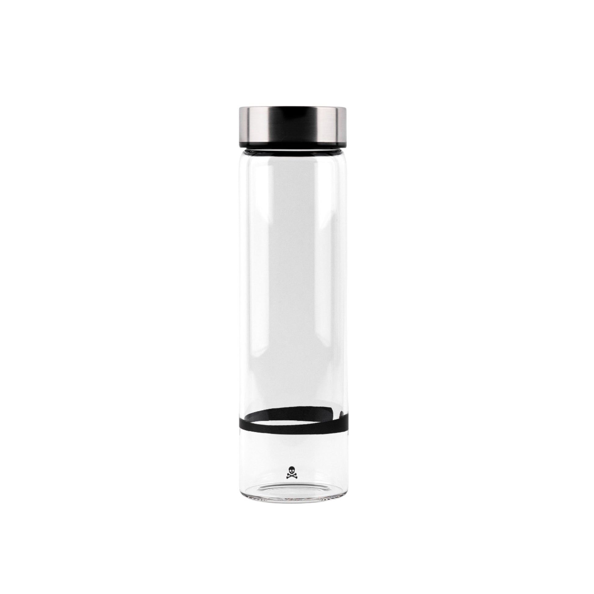Botella De Agua En Borosilicato Tapón De Rosca 600ml Negro/transparente Scalpers Home_0