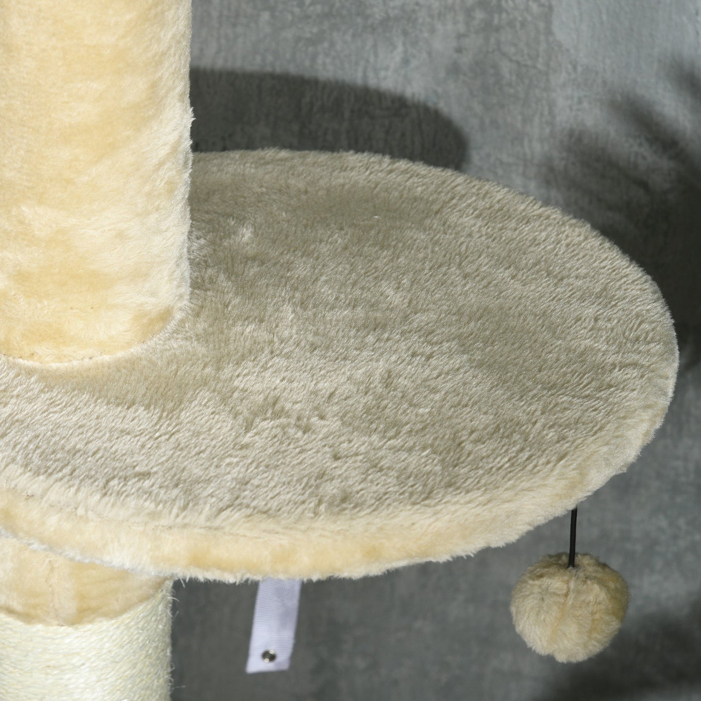 Pawhut Árbol Para Gatos De Suelo A Techo De 225-255 Cm Con Cueva Hamaca Beige_4