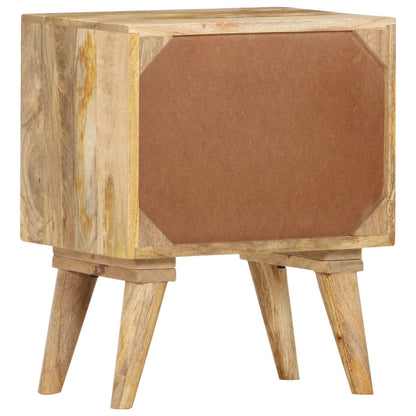 Mesita De Noche De Madera Maciza De Mango 40x30x50 Cm_3