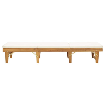Tumbona Plegable Con Cojín Madera Maciza De Acacia Blancocrema_3