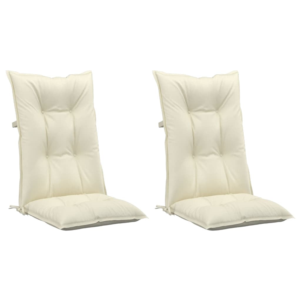 Vidaxl Cojín Silla De Jardín Respaldo Alto 2 Uds Tela Crema 120x50x7cm_0