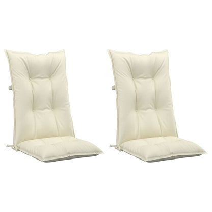 Vidaxl Cojín Silla De Jardín Respaldo Alto 2 Uds Tela Crema 120x50x7cm_0