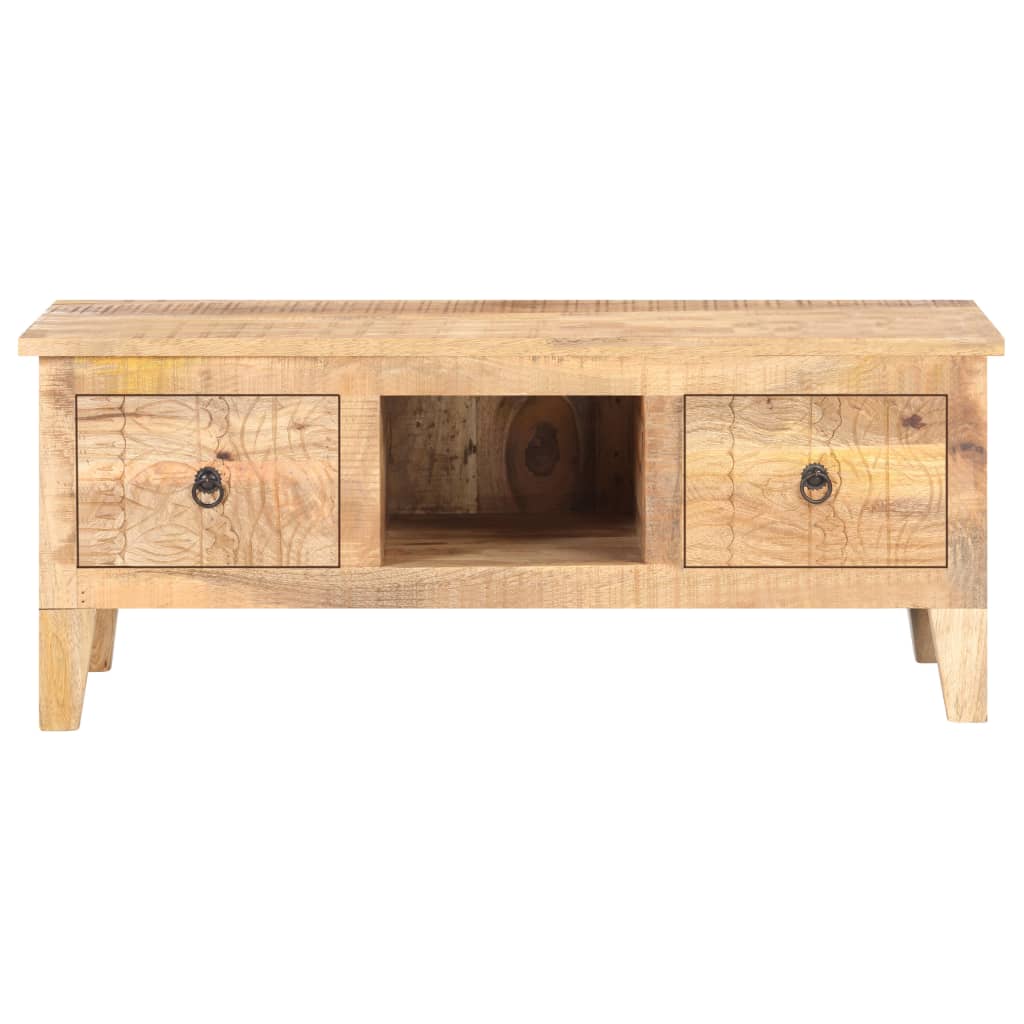 Mesita De Centro Madera De Mango Rugosa 100x55x40 Cm_1