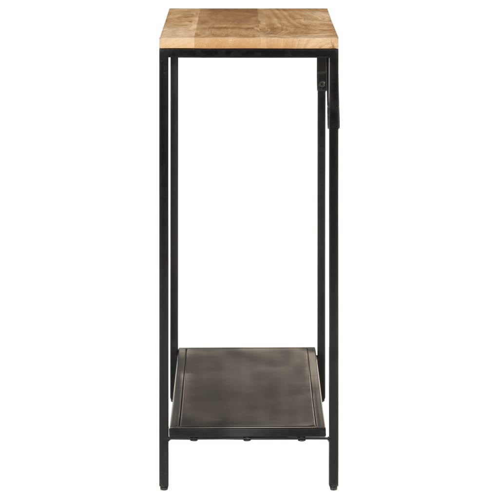Mesa Consola Madera Maciza Mango Rugosa Y Hierro 90x30x75 Cm_1