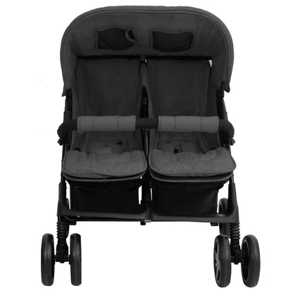 Vidaxl Carrito Para Gemelos De Acero Gris Oscuro_1