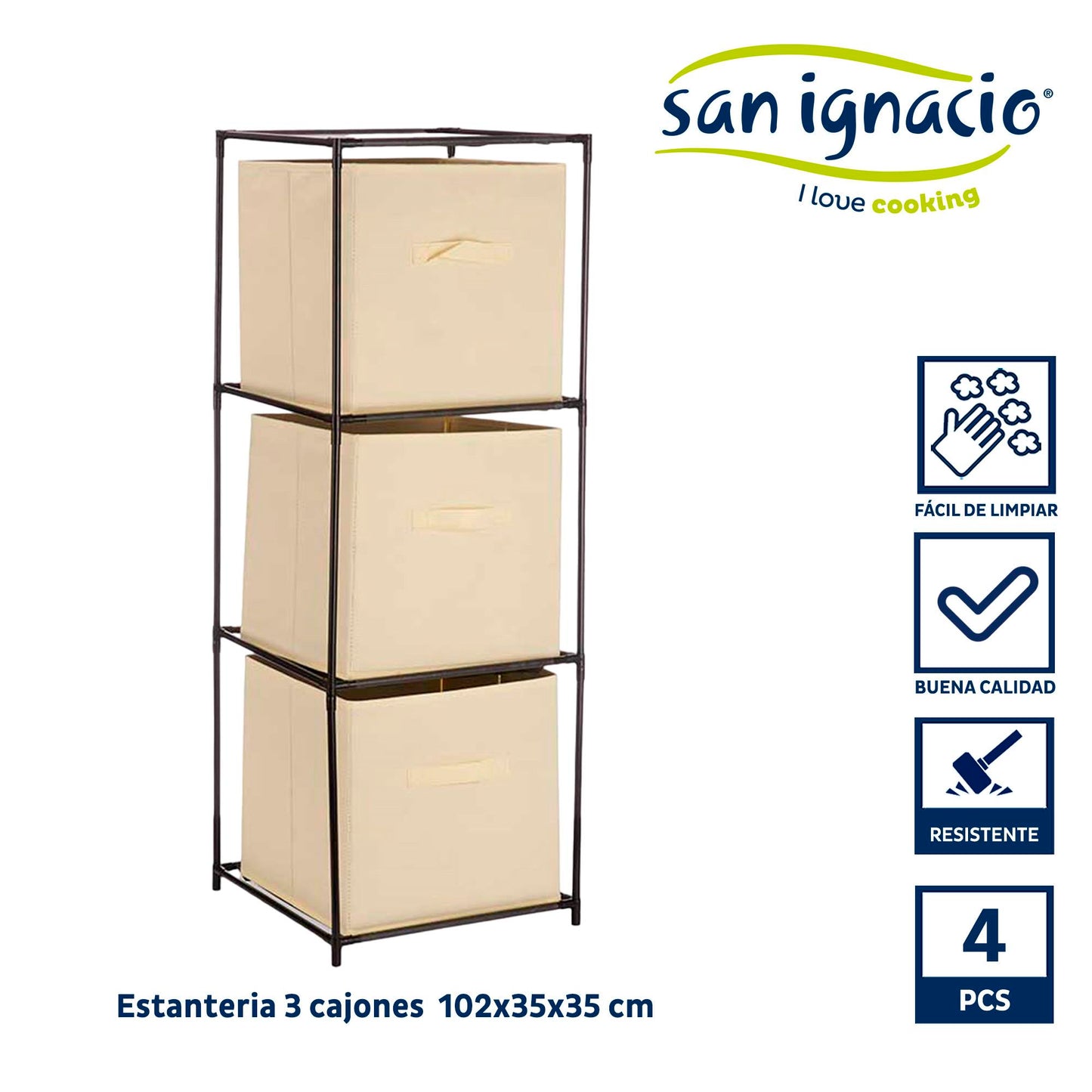 Estantería 3 Cajones Tnt Natural - Colección Kipit_1