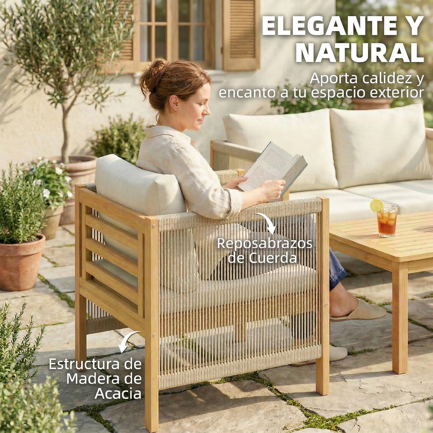 Outsunny Conjunto De Jardín Exterior De 4 Piezas_4