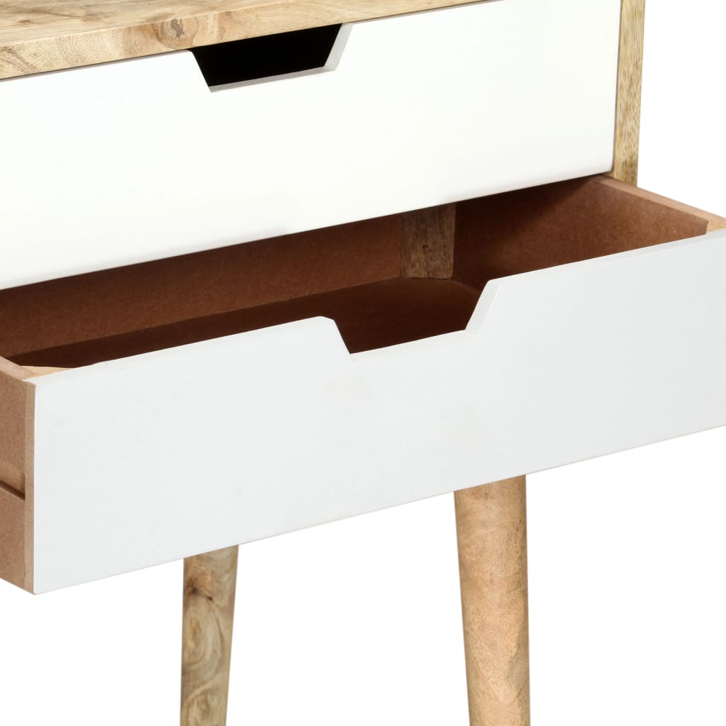 Mesita De Noche De Madera Maciza De Mango 47x35x59 Cm_3
