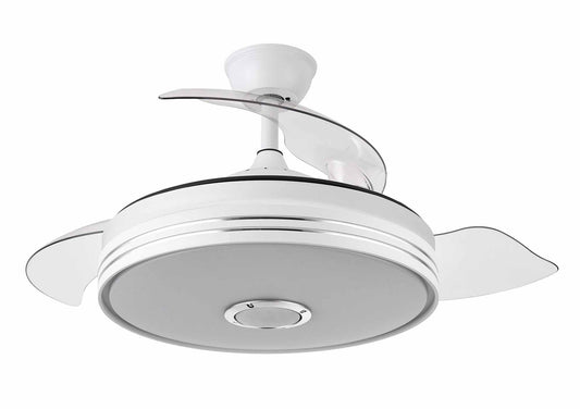 Ventilador De Techo Con 3 Aspas Retráctiles,luz Led,altavoz Bluetooth Y Mando A Distancia_0
