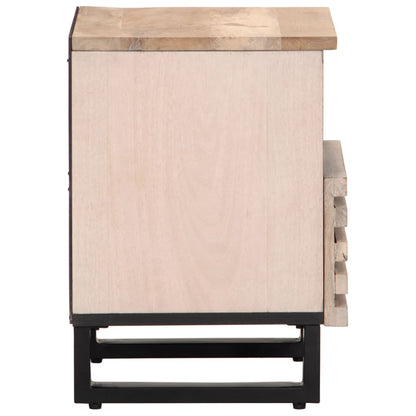 Mesitas De Noche 2 Uds Madera De Mango Blanqueado 40x34x46 Cm_3