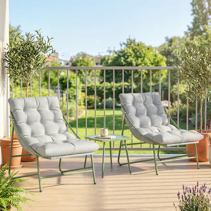 Outsunny Conjunto De Mesa Y Sillas De Terraza Exterior Con Cojines Gris Claro_1
