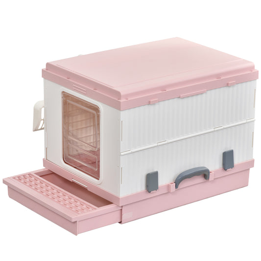 Pawhut Caja De Arena Para Gatos Plegable Portátil Con Orificio Abs 54x43x42_0
