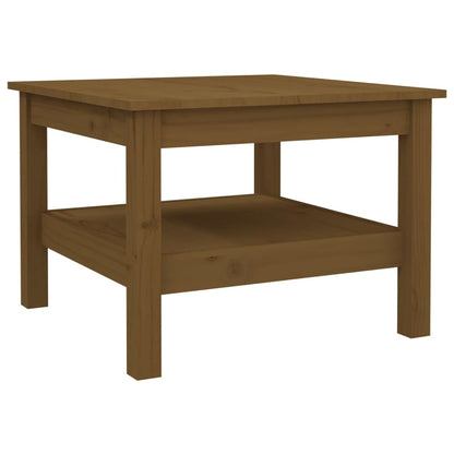 Mesa De Centro Madera Maciza De Pino Marrón Miel 55x55x40 Cm_0