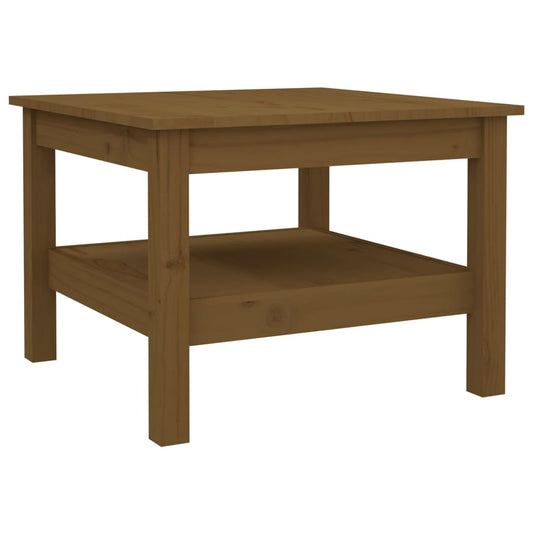 Mesa De Centro Madera Maciza De Pino Marrón Miel 55x55x40 Cm_0