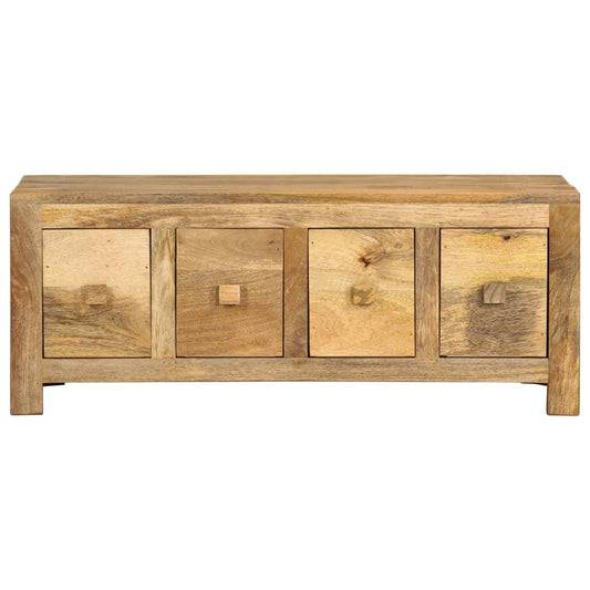 Mesa De Centro Con 4 Cajones Madera Maciza De Mango 90x50x35 Cm_0