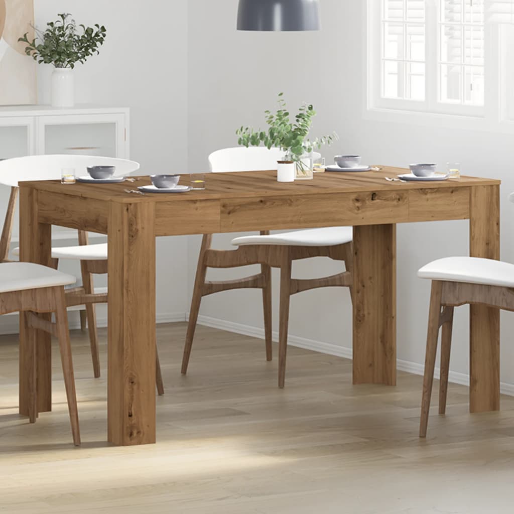 Mesa De Comedor Madera Ingeniería Roble Artisan 140x74,5x76 Cm_2
