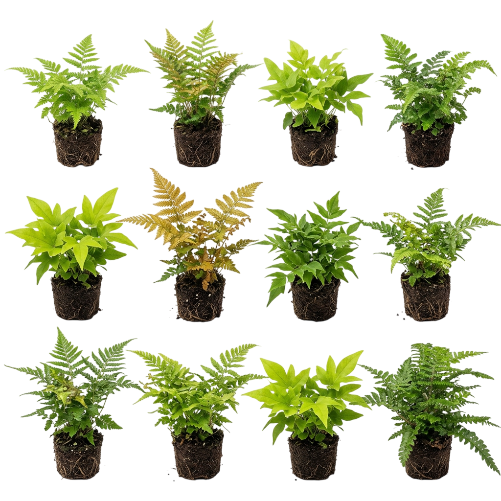 Helecho Exterior Mixto 12 Plantas P9 - Helecho Jardín Borde Estanque Resistente_0