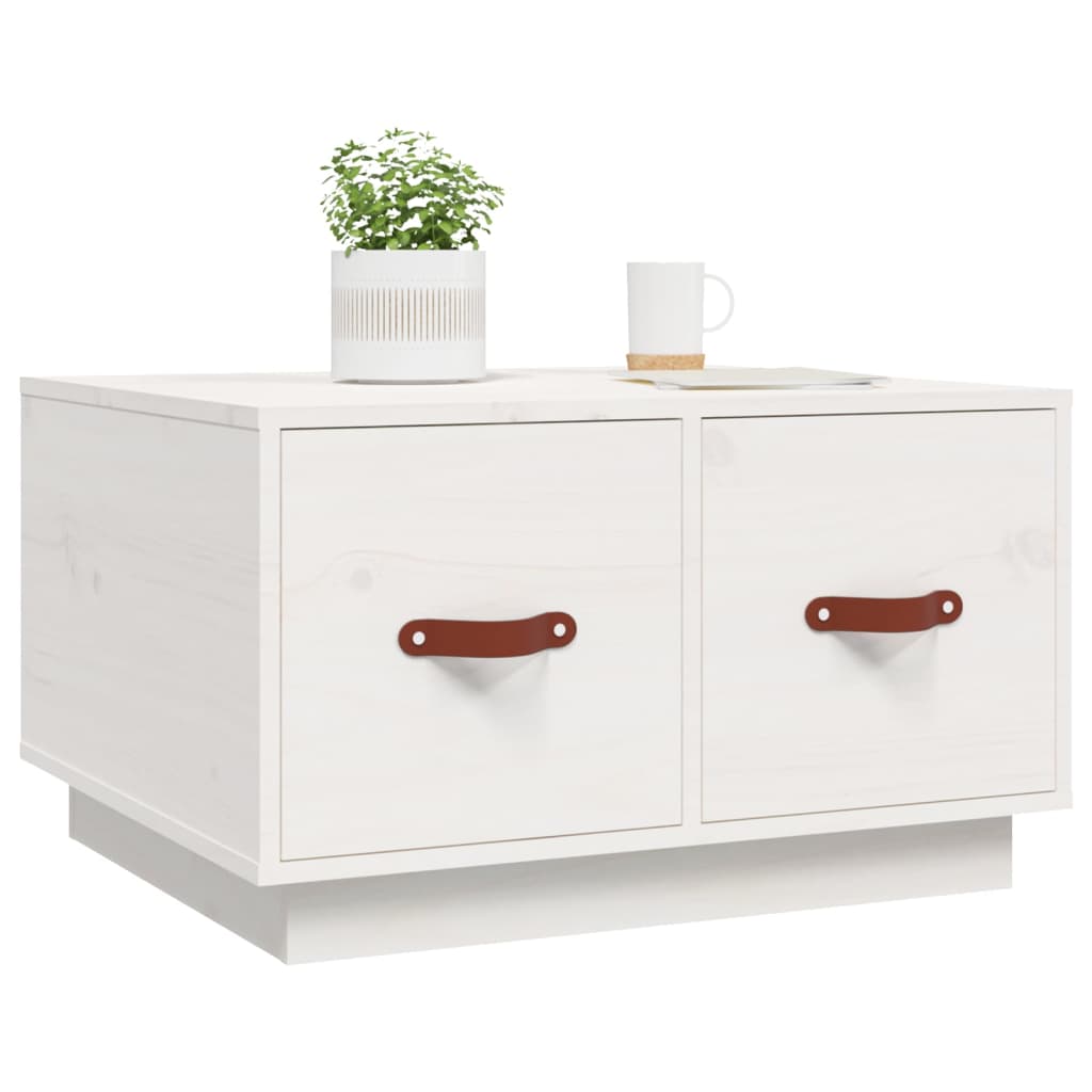 Mesa De Centro De Madera Maciza De Pino Blanco 60x53x35 Cm_2