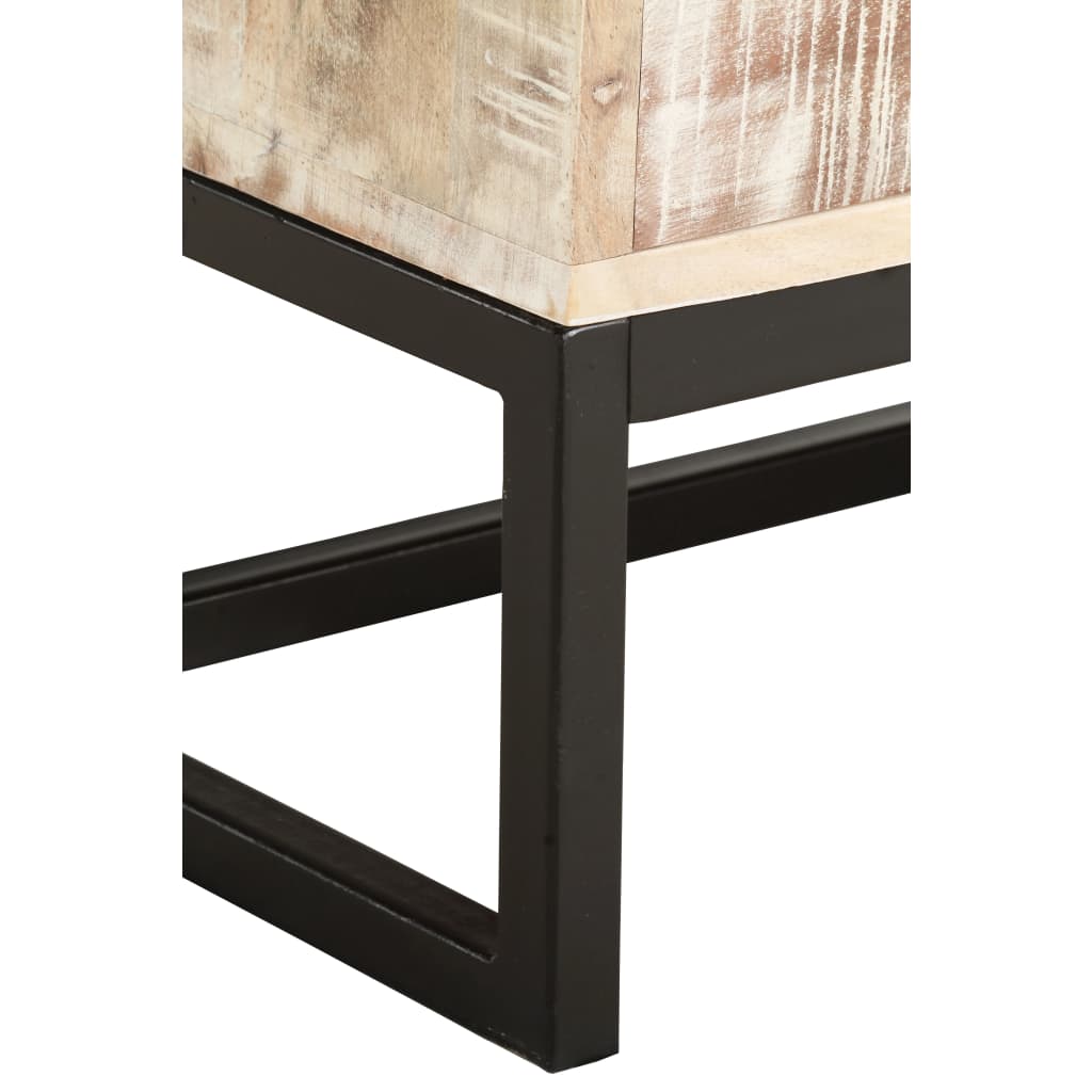 Mesa De Centro De Madera Maciza De Acacia 117x50x30 Cm_3