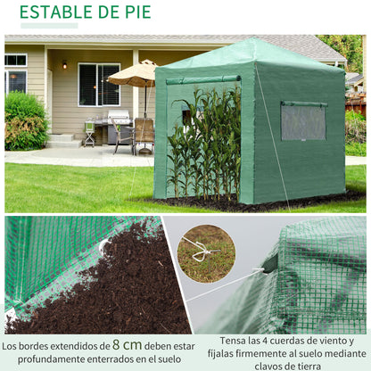 Outsunny Invernadero De Jardín Plegable Cultivo Planta 240x180x240 Cm De Acero_5
