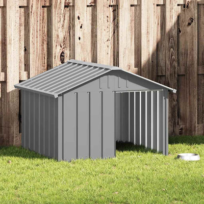 Casa Para Perros Acero Galvanizado Gris 116,5x153x81,5 Cm_1