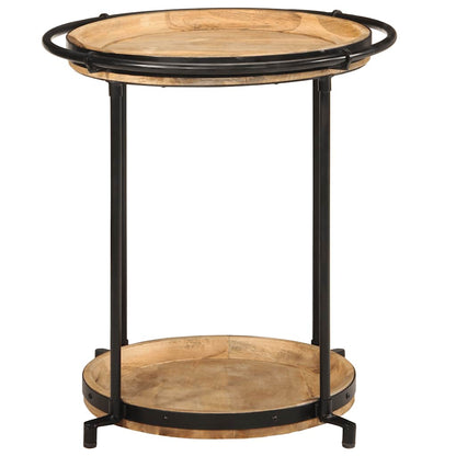 Mesa Auxiliar Madera Maciza De Mango Ø55x60 Cm_0