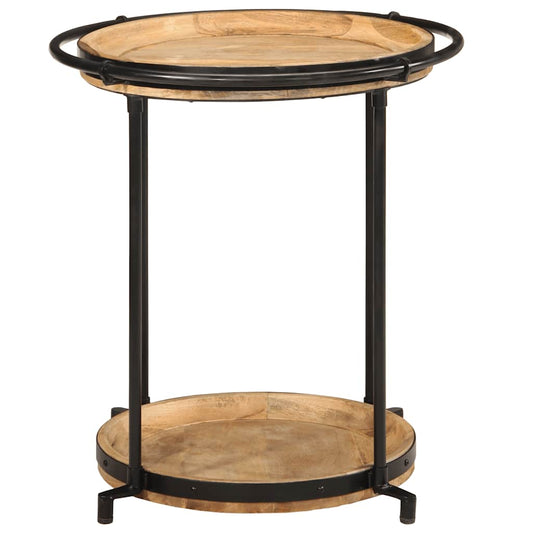 Mesa Auxiliar Madera Maciza De Mango Ø55x60 Cm_0