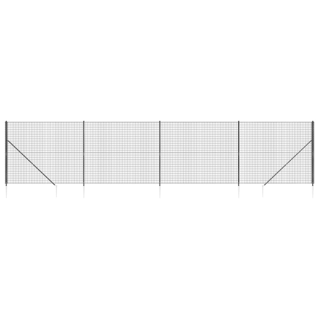 Cerca De Alambre Con Pinchos De Anclaje Gris Antracita 2x10 M / Vetonek_2