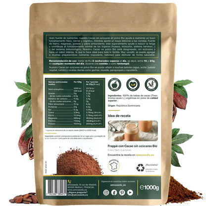 Cacao Sin Azúcares En Polvo Bio 1kg_4