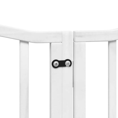 Vidaxl Puerta Para Perros Plegable 9 Paneles Madera Álamo Blanca 450cm_5