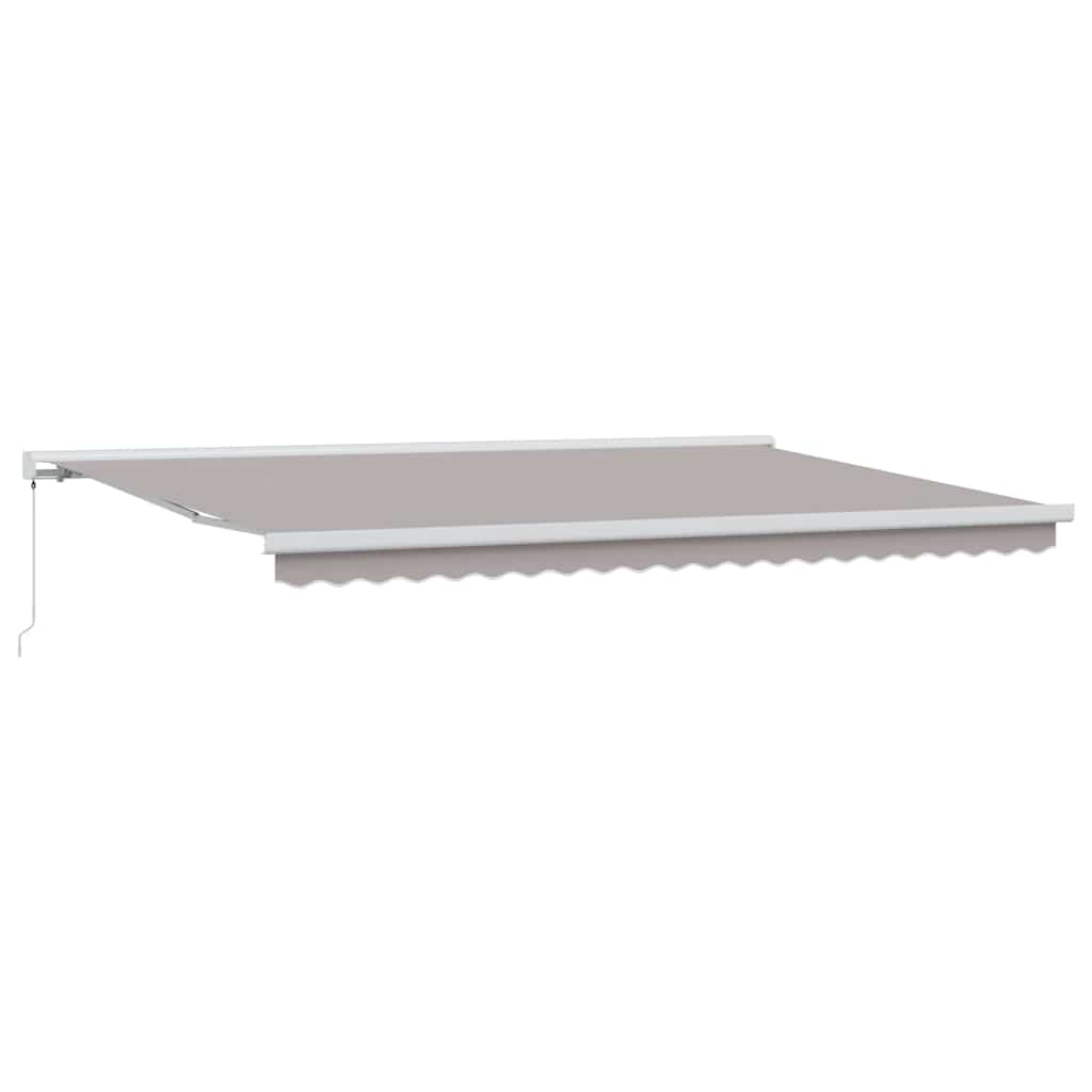 Toldo Retráctil Gris Claro 500 X 300 Cm Lona Y Aluminio_0