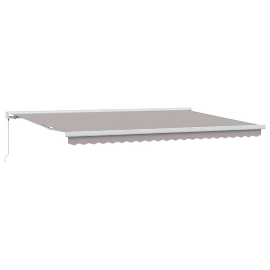 Toldo Retráctil Gris Claro 500 X 300 Cm Lona Y Aluminio_0