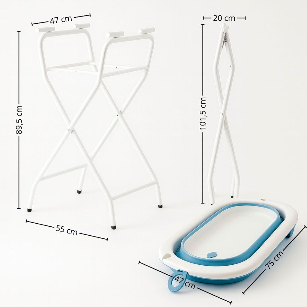 Bathby | Bañera Bebé Azul Con Cojín, Termómetro Y Soporte Plegable | Ligera, Segura Y Compacta Para Recién Nacidos_4
