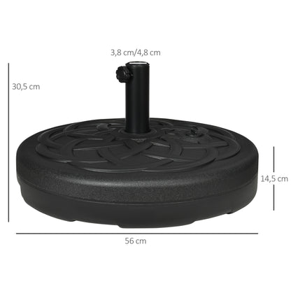 Outsunny Base De Sombrilla Pe 2,5 Kg Apto Para Postes De 38mm/48mm Ø56x30,5 Cm_2
