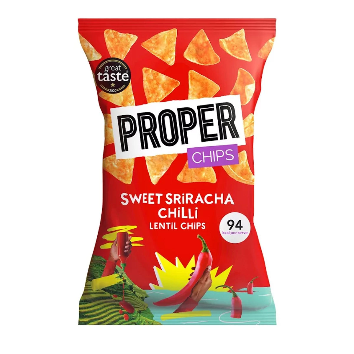 Nachos de lentejas sweet sriracha chili Proper 85g