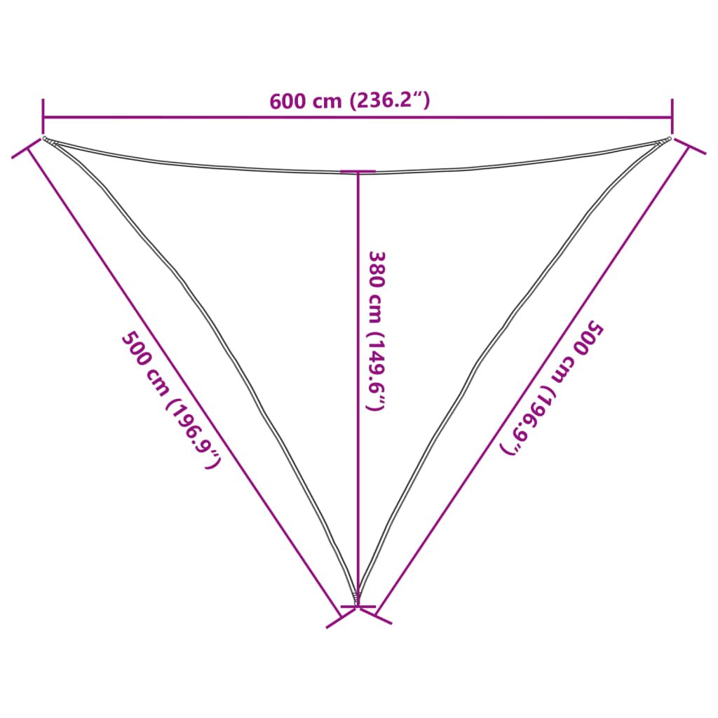 Vidaxl Toldo De Vela Poliéster Oxford 100% Arena 5x5x6 M_2