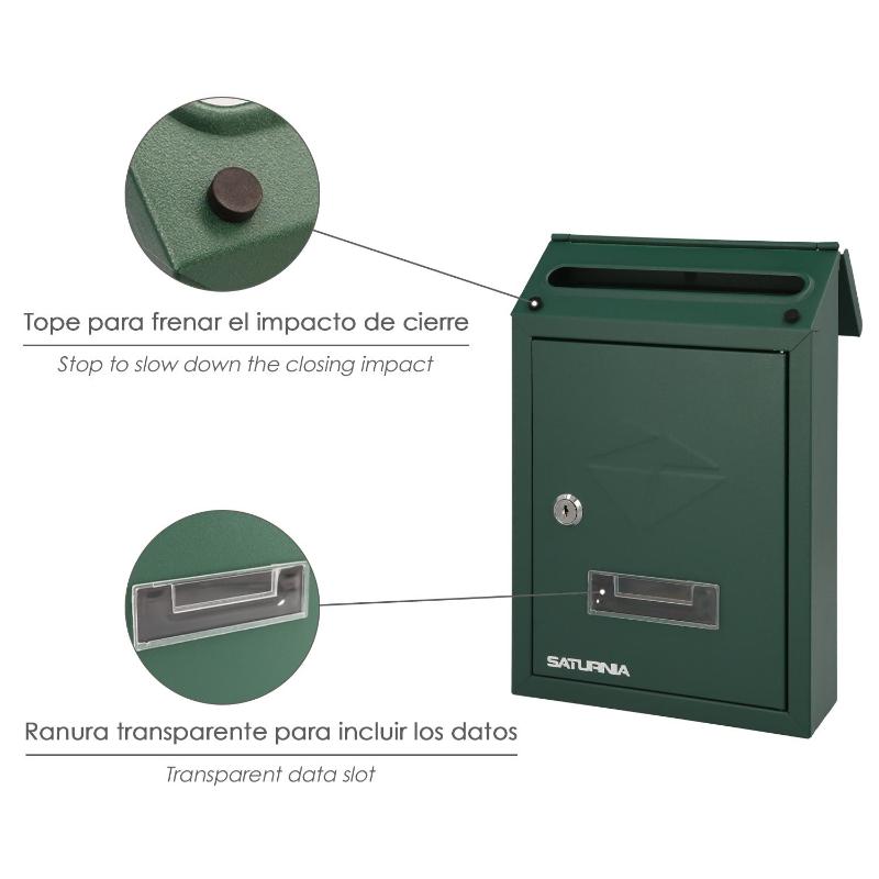 Buzon Exterior 205 X 300 X 70 Mm. Verde_2