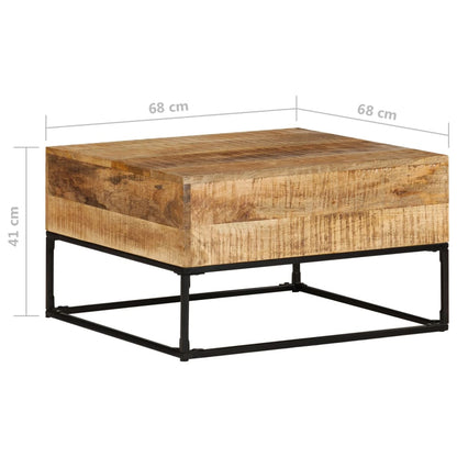 Mesa De Centro Madera De Mango Rugosa 68x68x41 Cm_2